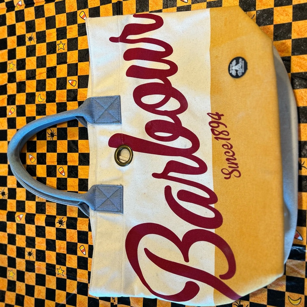 Barbour Canvas Tote Bag - Red and Yellow - Picture 5 of 11